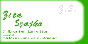 zita szajko business card